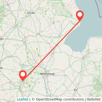 Skegness Corby train map