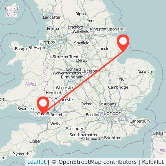 Skegness Cardiff bus map