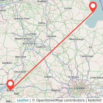 Skegness Bristol train map