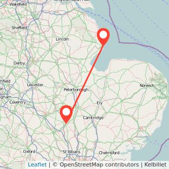 Skegness Bedford train map