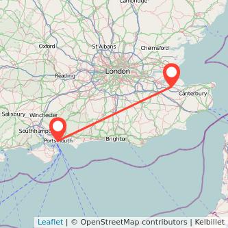 Sittingbourne Portsmouth train map