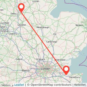 Sittingbourne Nottingham train map