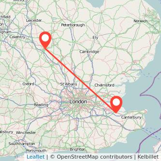 Sittingbourne Northampton train map