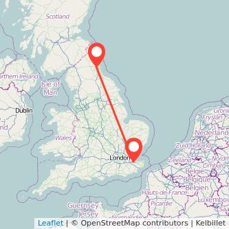 Sittingbourne Newcastle upon Tyne train map