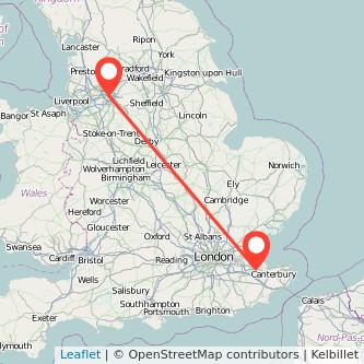 Sittingbourne Manchester bus map