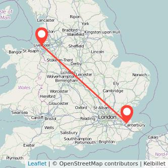 Sittingbourne Liverpool train map