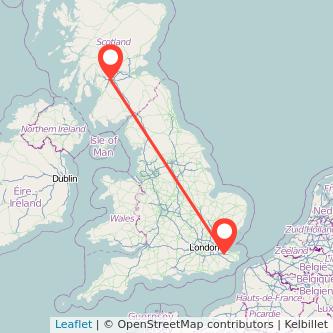 Sittingbourne Glasgow train map