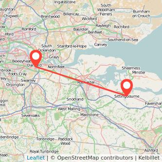 Sittingbourne Dartford bus map