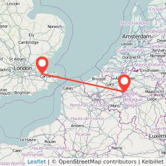 Sittingbourne Brussels train map