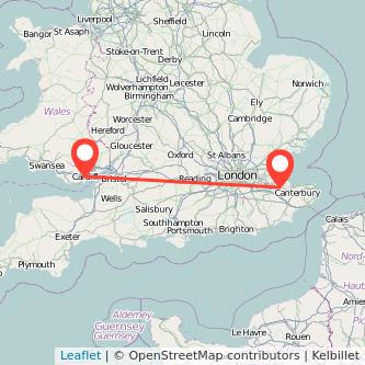 Sittingbourne Cardiff train map