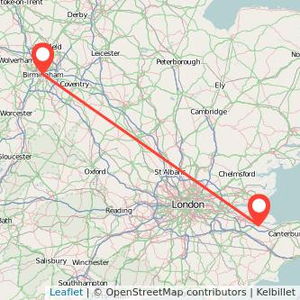 Sittingbourne Birmingham train map