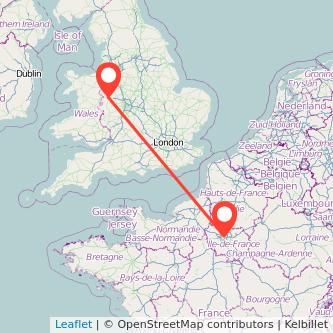 Shrewsbury Paris train map