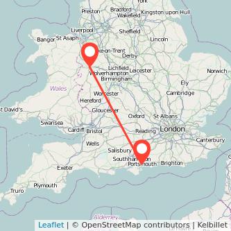 Shrewsbury Portsmouth train map