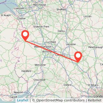 Shrewsbury Northampton train map