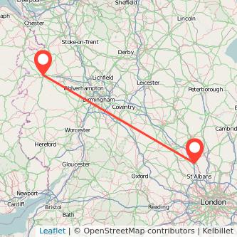 Shrewsbury Luton train map