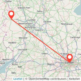 Shrewsbury London bus map