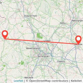 Shrewsbury Leicester train map