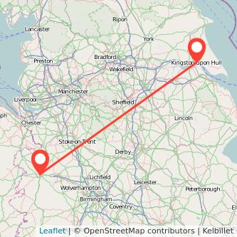 Shrewsbury Hull train map