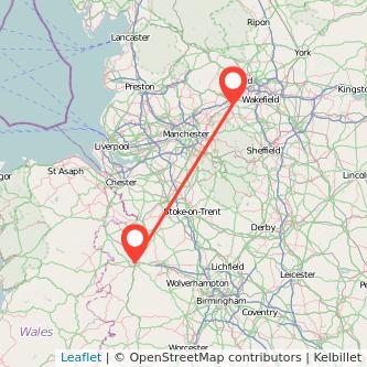 Shrewsbury Huddersfield bus map