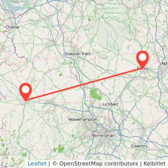 Shrewsbury Derby train map