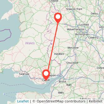 Shrewsbury Cardiff train map