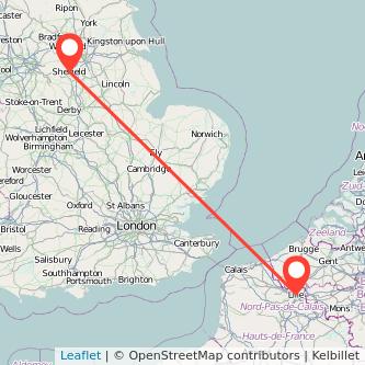 Sheffield Lille bus map