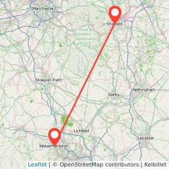 Sheffield Wolverhampton train map