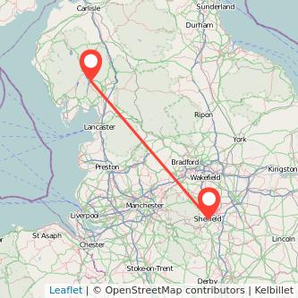 Sheffield Windermere train map