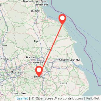 Sheffield Whitby bus map