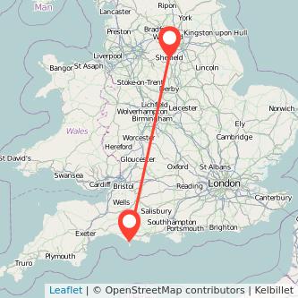 Sheffield Weymouth train map