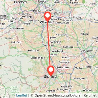 Sheffield Wakefield train map