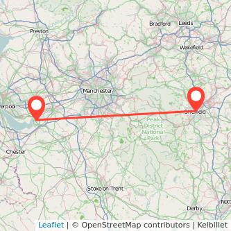 Sheffield Runcorn train map