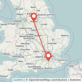 Sheffield Redhill train map