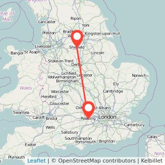 Sheffield Reading train map