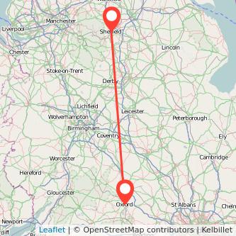 Sheffield Oxford bus map