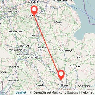 Sheffield Luton train map