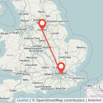 Sheffield London bus map