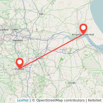 Sheffield Hull bus map