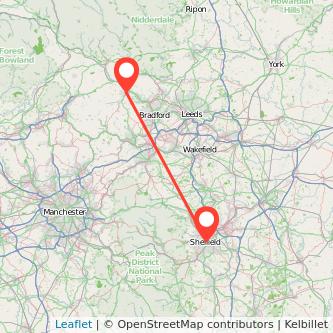 Sheffield Keighley train map