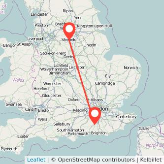 Sheffield Horsham bus map