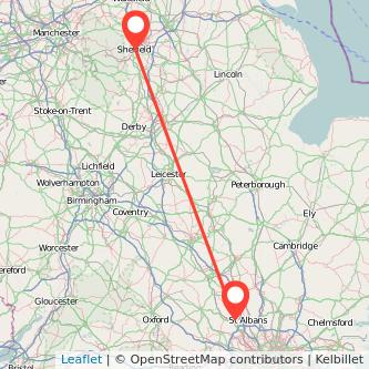 Sheffield Hemel Hempstead train map