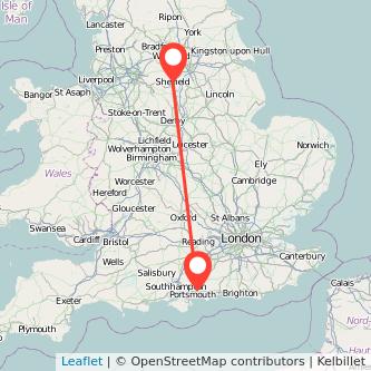 Sheffield Havant train map