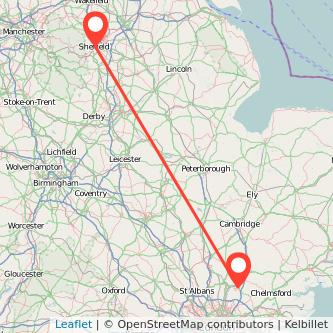 Sheffield Harlow bus map