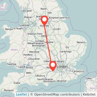 Sheffield Fleet train map