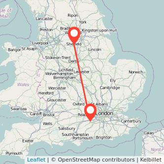 Sheffield Farnborough train map