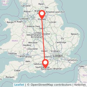 Sheffield Fareham train map