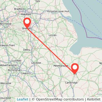 Sheffield Ely train map