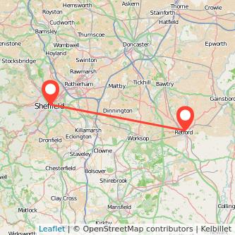 Sheffield Retford train map