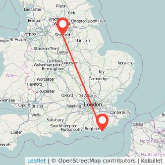 Sheffield Eastbourne bus map