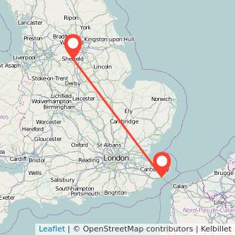 Sheffield Dover train map